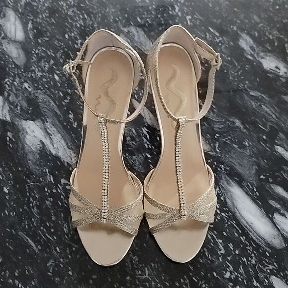 BRAND NEW NINA STRAPPY HEEL SPARKLE&SHINE OPEN TOE SANDAL - Picture 3 of 15